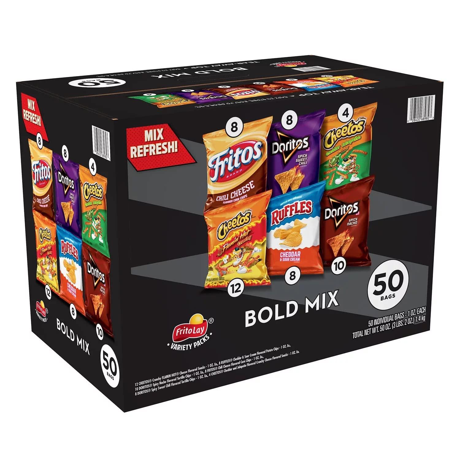 Frito Lay Frito Lay Bold Mix Variety Pack Chips (50 Count)