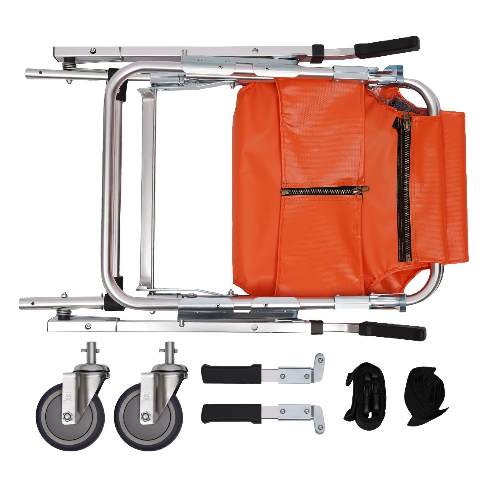 IOENC IOENC Stair Chair, Up to 350.5Lbs Transfer Stair Chair Lift Assist Devices Aluminum Light Weight Stair Evacuation Foldable Transport Wheelchair w/2 Wheel Lifts for Seniors Disabled Injured