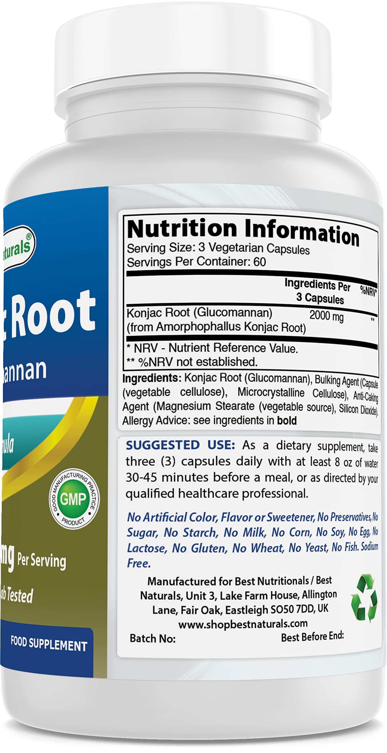 Best Naturals Best Naturals Konjac Glucomannan Root 2000 mg & Chromium Picolinate 200 mcg