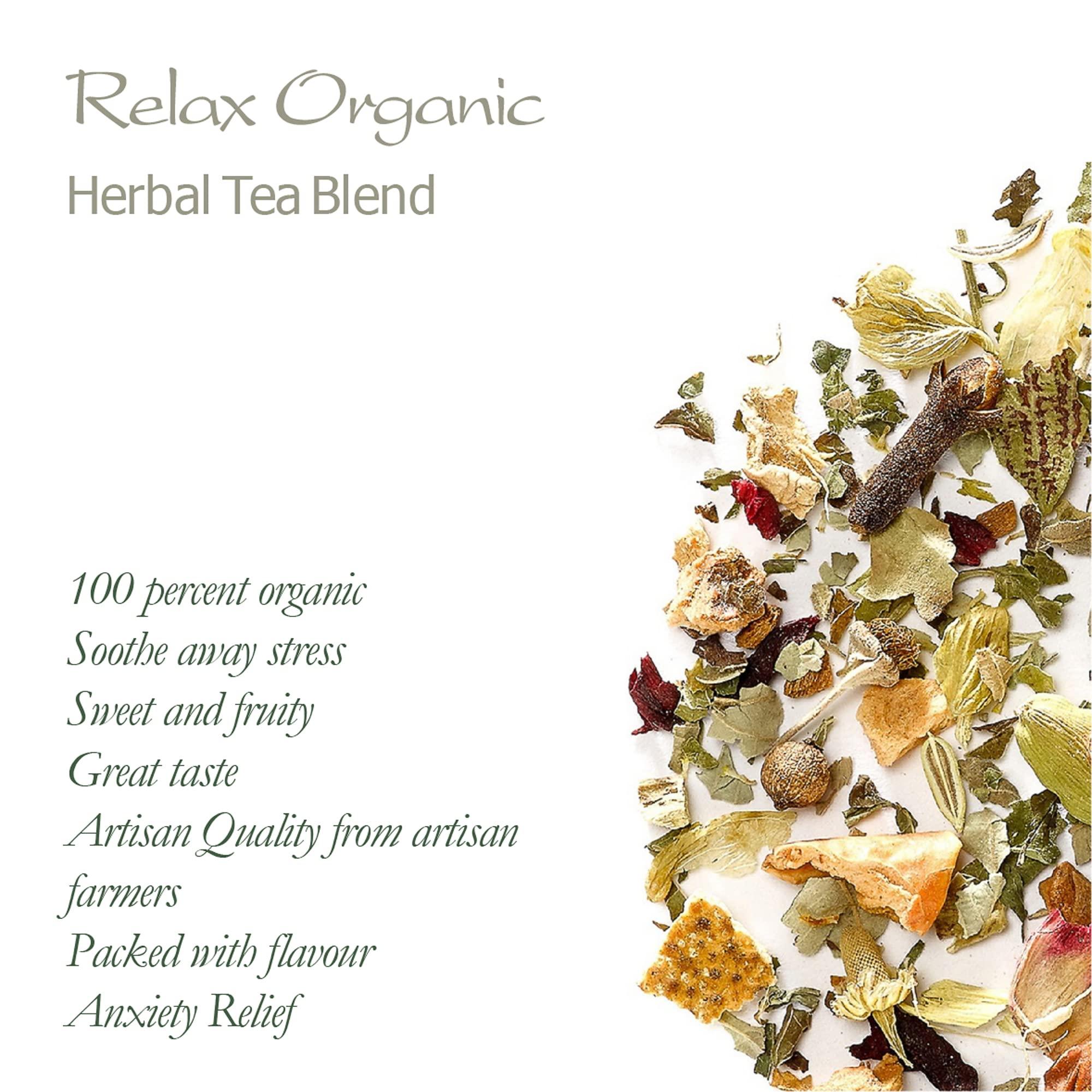 Valley of Tea Relaxing Organic Tea Chamomile Blend - Soothes Anxiety and Relieves Stress - Relaxing the Nerves - Calming Camomille Loose Leaf Blend - Camomille Teas Camameal Tea Camimile Camomile Herb 100g