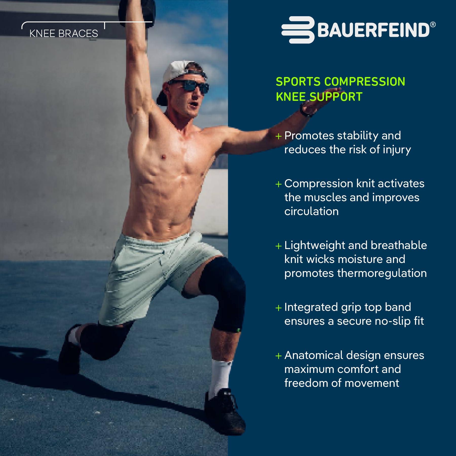 Bauerfeind Bauerfeind Sports Compression Knee Support - Lightweight Design with Gripping Zones for Knee Pain Relief & Performance, Rivera, Size XL