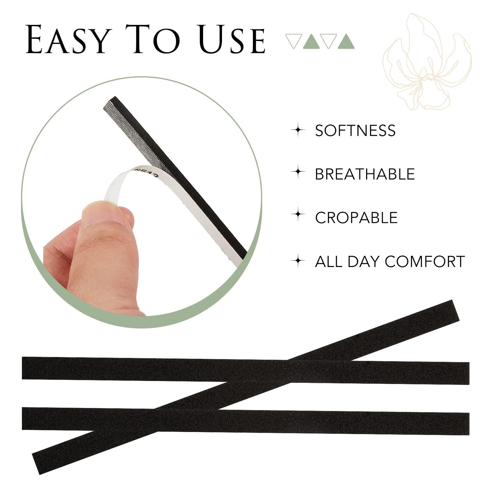 Hercicy 200 Pcs Womens Strap Cushion Insert Shoe Tape Cuttable Shoe Straps for Heels Foot Cushion for Heels, Pumps, and Sandals (Black, White)