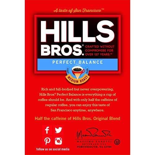 Hills Bros Hills Bros Perfect Balance Ground Coffee, Medium Roast,Full-Bodied Classic Rich Taste, Half the Caffeine, 23 Oz