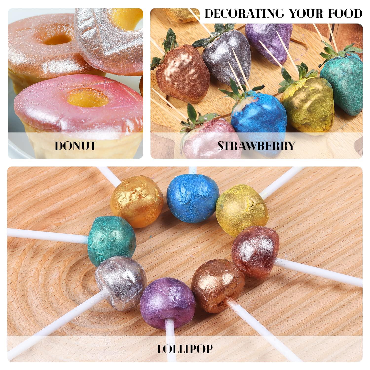 Sujoygar Orange Luster Dust Edible, Sujoygar Edible Glitter for Cocktails, 4g Shimmer Powder Drinks Glitter Edible Dust for Cake Decorating Chocolate Strawberrie Cupcake Baking Fondants Halloween Drinks