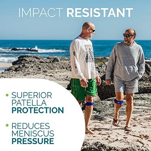 Run Forever Run Forever Sports Patella Strap Knee Brace Support for Arthritis, ACL, Running, Basketball, Meniscus Tear, Sports, Athletic. Best Knee Brace for Hiking, Soccer, Volleyball & Squats (Pack Of 2, Blue)