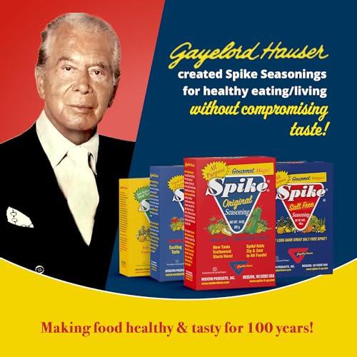 Spike Spike Seasoning, Original Gourmet Magic Seasoning Salt Blend - Seasonings and Spices for Cooking, Popcorn Seasoning, All-Purpose Seasoning for More Flavorful, Healthy Meals, 7 Oz