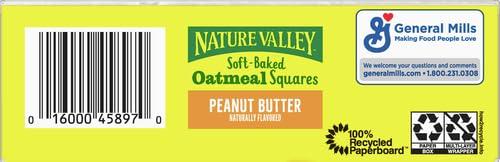 Nature Valley Nature Valley Soft-Baked Oatmeal Squares, Peanut Butter Breakfast Snacks, 6 ct, 7.44 OZ