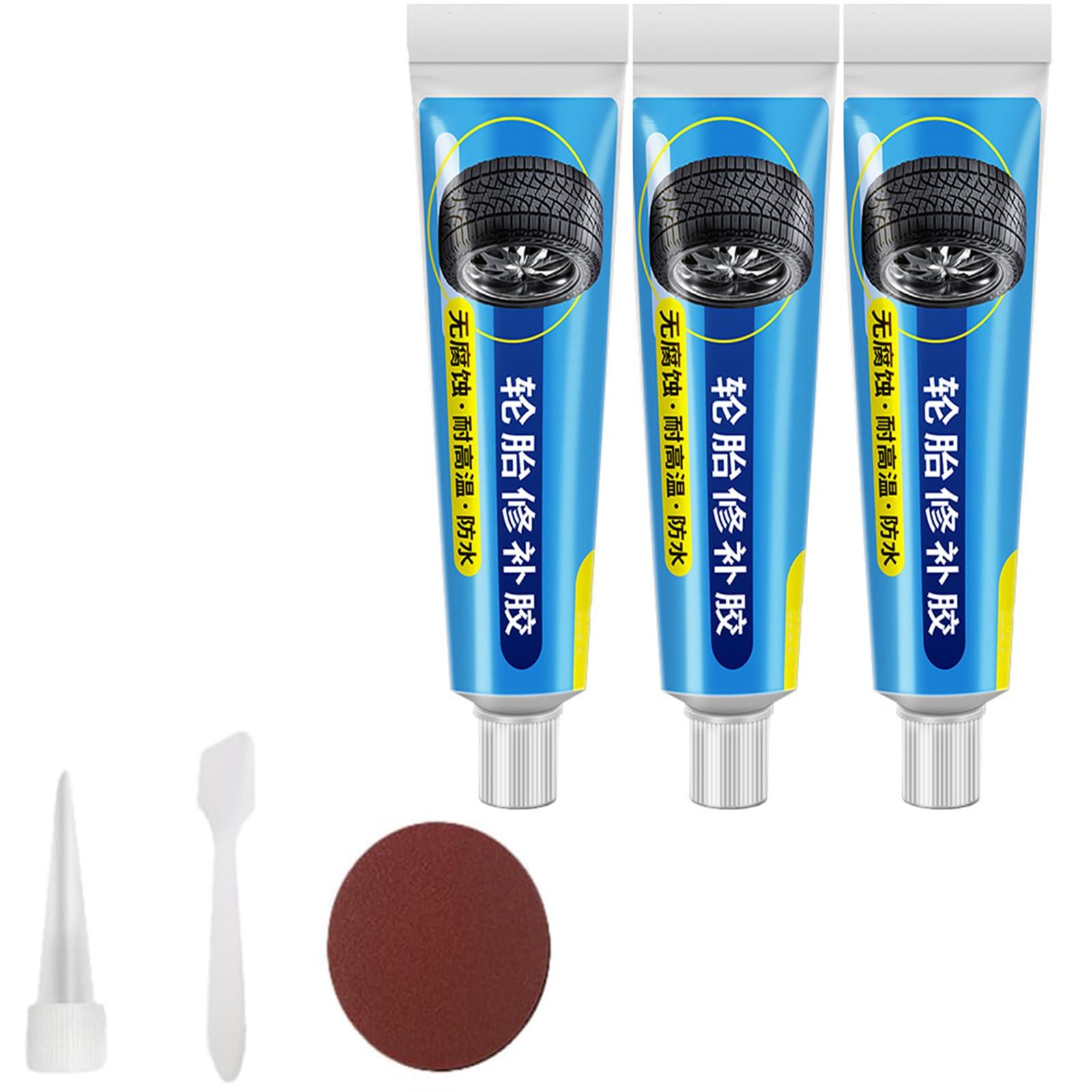 INHLUGLK INHLUGLK Black Tyre Repair Instant Car Tire Repair Adhesive Glues, Tire Repair Glue Liquid Strong Glues, Instant Strong Bond Leather Glue (3pcs)