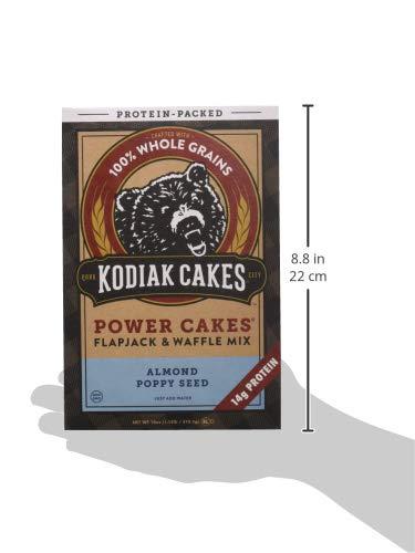 Kodiak Cakes Kodiak Power Cakes, Pancake & Waffle Mix, Almond Poppyseed, High Protein,100% Whole Grains (Pack of 1)