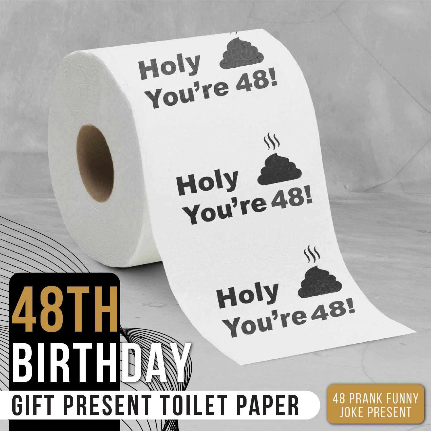 Warm Welcome 48th Birthday Decorations Toilet Paper for Men & Women - Funny Design Novelty Great Hilarious Gag Gift Eco-Friendly, Ultra Soft & Comfortable Perfect for Birthday Christmas & Party Supplies