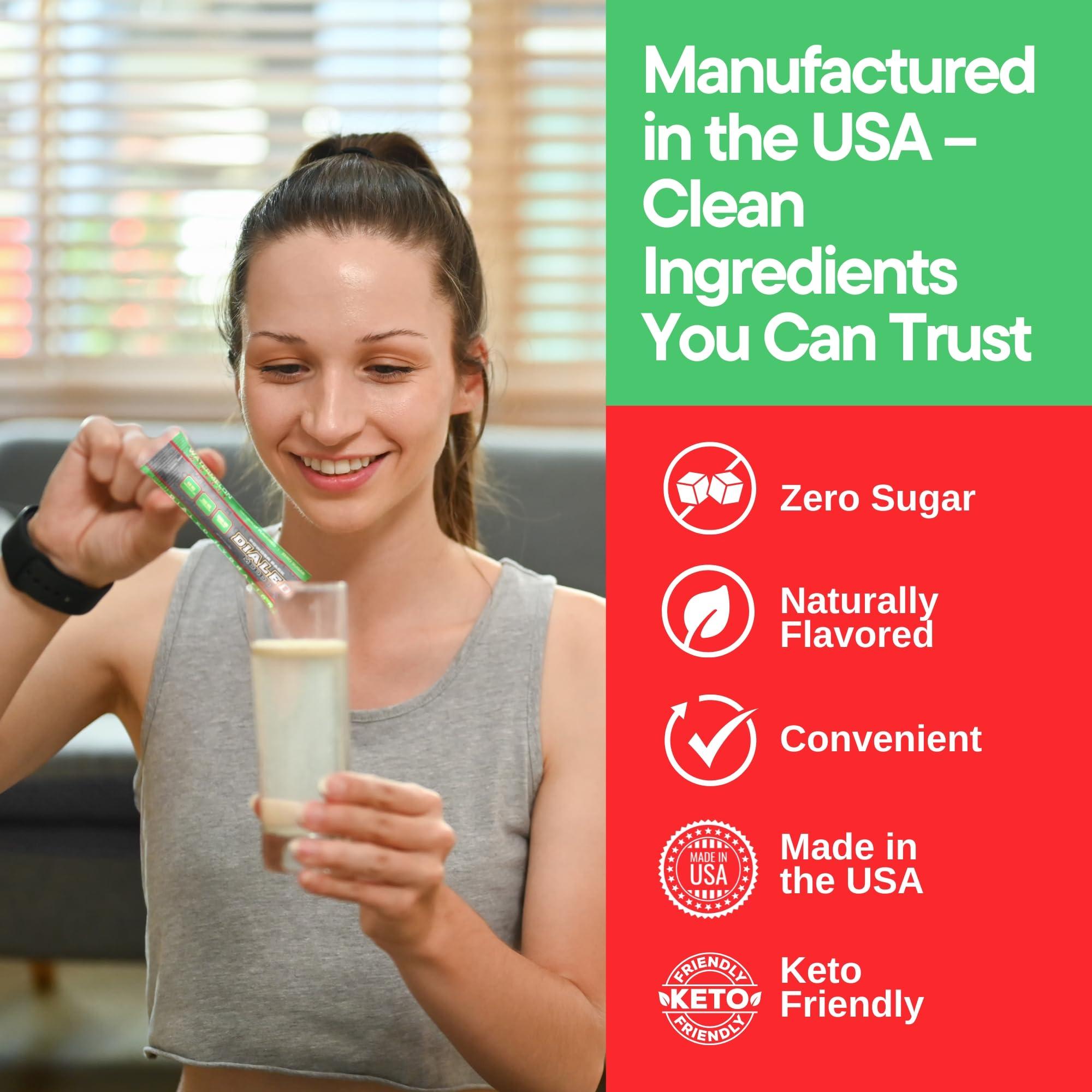 DIALED MOODS DIALED MOODS Electrolyte Powder - Watermelon Wipeout Electrolyte Hydration Powder Packs, Sugar-Free Hydration for Athletes, Keto, Vegan, Boost Energy & Endurance, Convenient, 30 Single Serve Packs