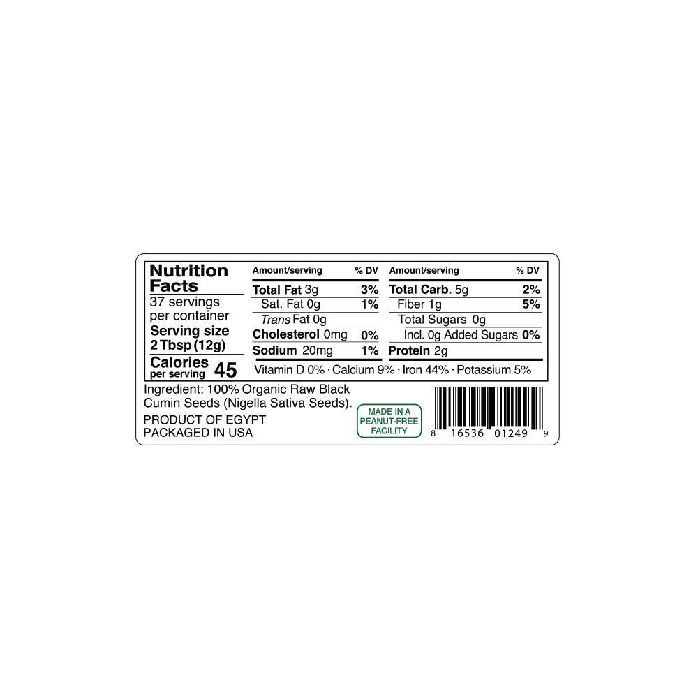 kevala Kevala Organic Raw Black Cumin Seeds (Nigella Sativa) - Gluten Free Seasoning, Kalonji, Vegan, USDA Certified, Kosher, Non GMO, 1 lb, 16 oz