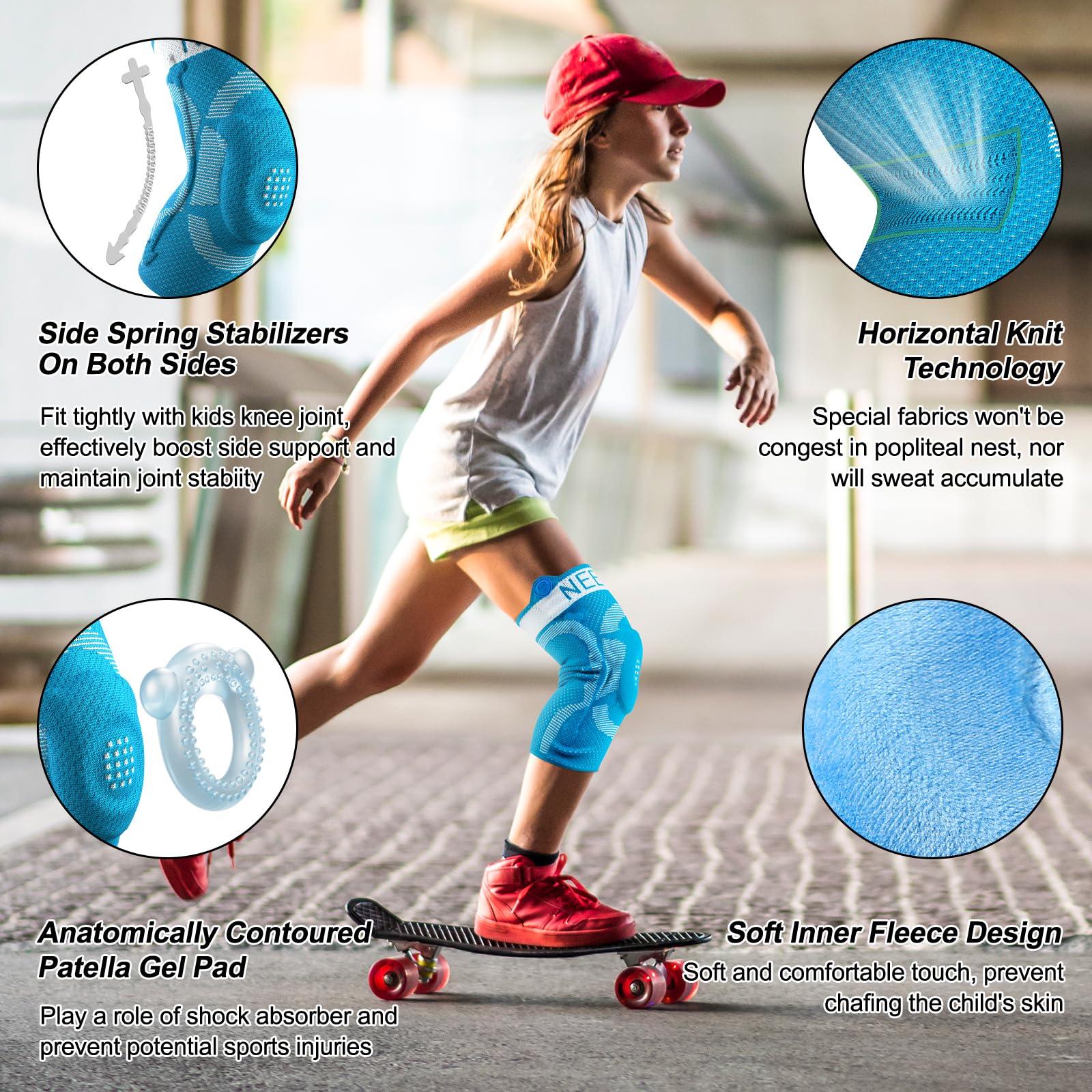 NEENCA NEENCA Kids Knee Brace Sleeve, Youth Knee Compression Sleeve for Children - Boys & Girls. Child Knee Support with Patella Gel Pad & Side Stabilizers for Knee Pain, Sports, Outdoor - FSA/HSA Approved