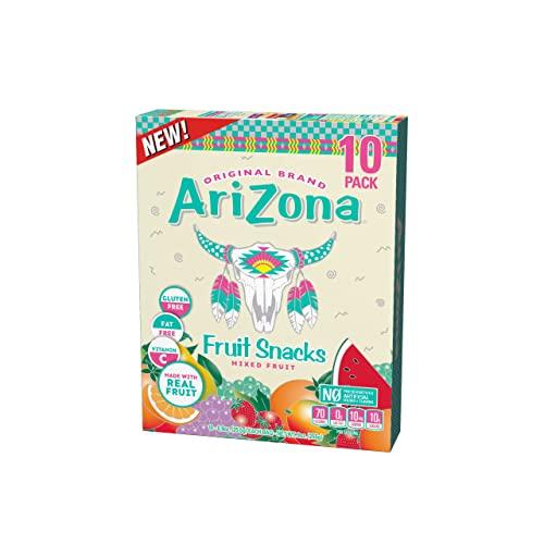 Arizona AriZona Fruit Snacks, Mixed Fruit - 10 Boxes of 10 ct. 0.9oz Bags (Total 100 ct. 0.9oz Bags) - Gluten Free - Gummy Chews (Pack of 2)