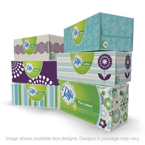 Procter & Gamble Puffs Plus Lotion Facial Tissues; 6 Family Boxes; 124 Tissues per Box