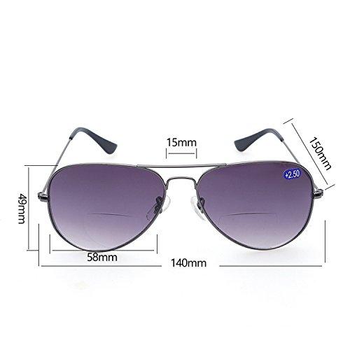 PROSOOL Sunglasses Bifocal Sunglasses With Readers Gradient Lens UV400 Reading Glasses (Gold Brown, 300)