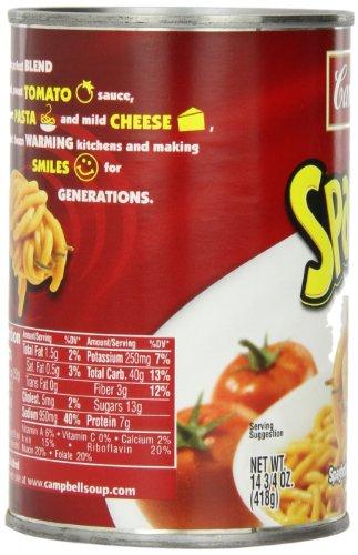 SpaghettiOs Campbell's Spaghetti in Tomato Sauce with Cheese, 14.75 Ounce (Pack of 12)