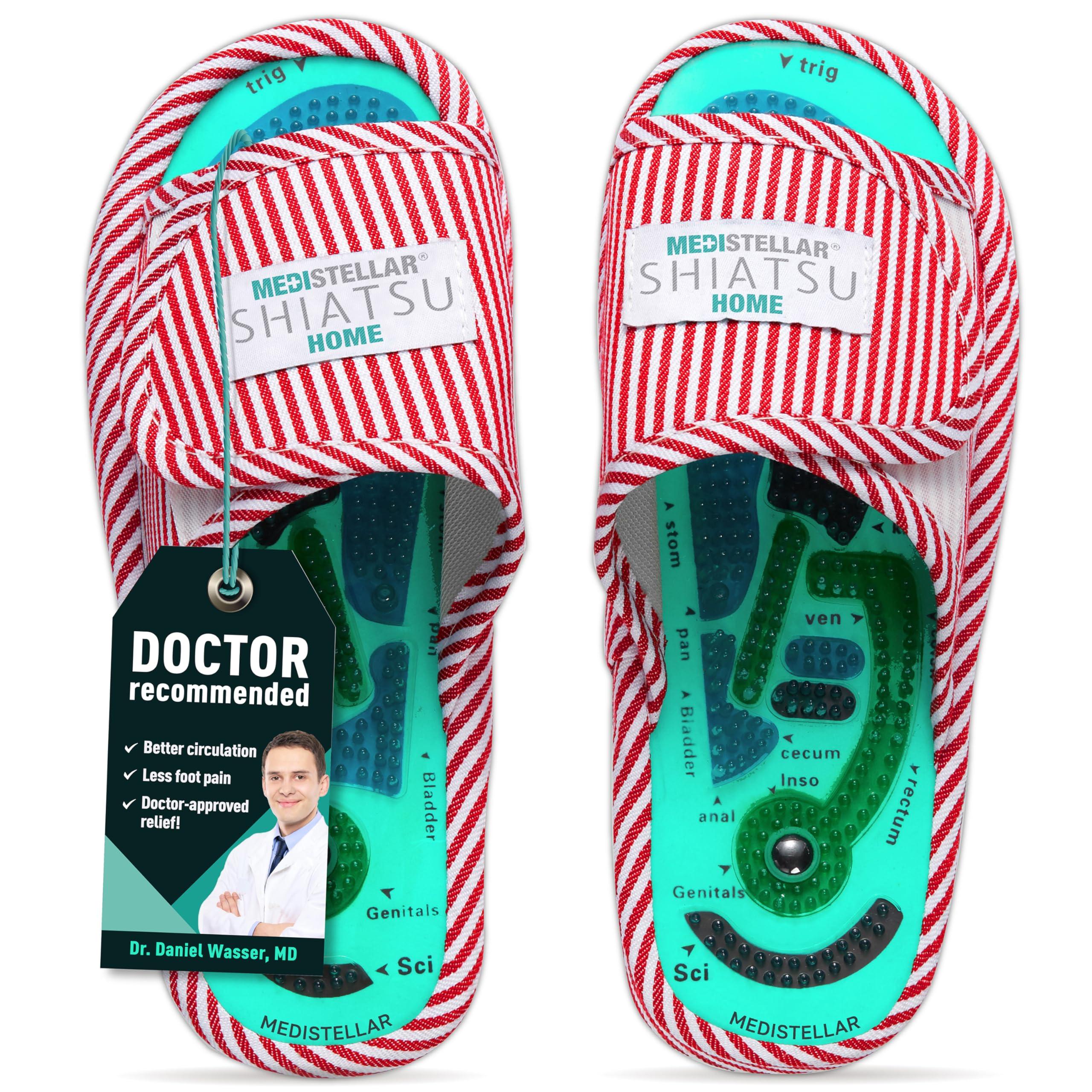 MEDISTELLAR Acupressure Massage Slippers for Plantar Fasciitis & Neuropathy Relief Reflexology Foot Massager Sandals, Ideal Gift for Men & Women, Stress & Tension Relief, Pain Management for Foot Health