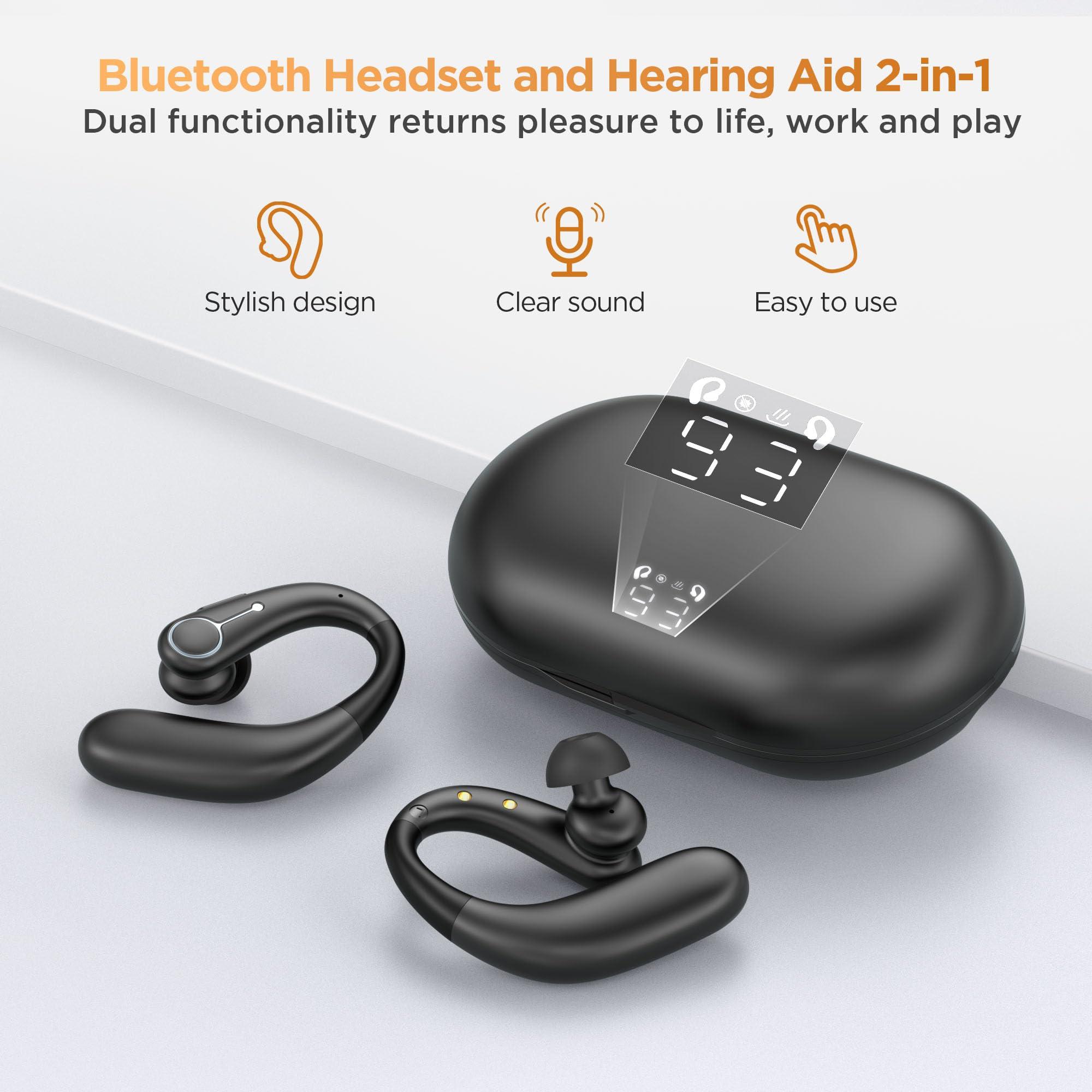 WASOCA Hearing Aids, Hearing Aids for Seniors with Bluetooth, Rechargeable Hearing Aid with APP for People with Hearing Loss, 5 Levels of Volume Automatic Noise Cancellation, Clear Sound and Easy to Use