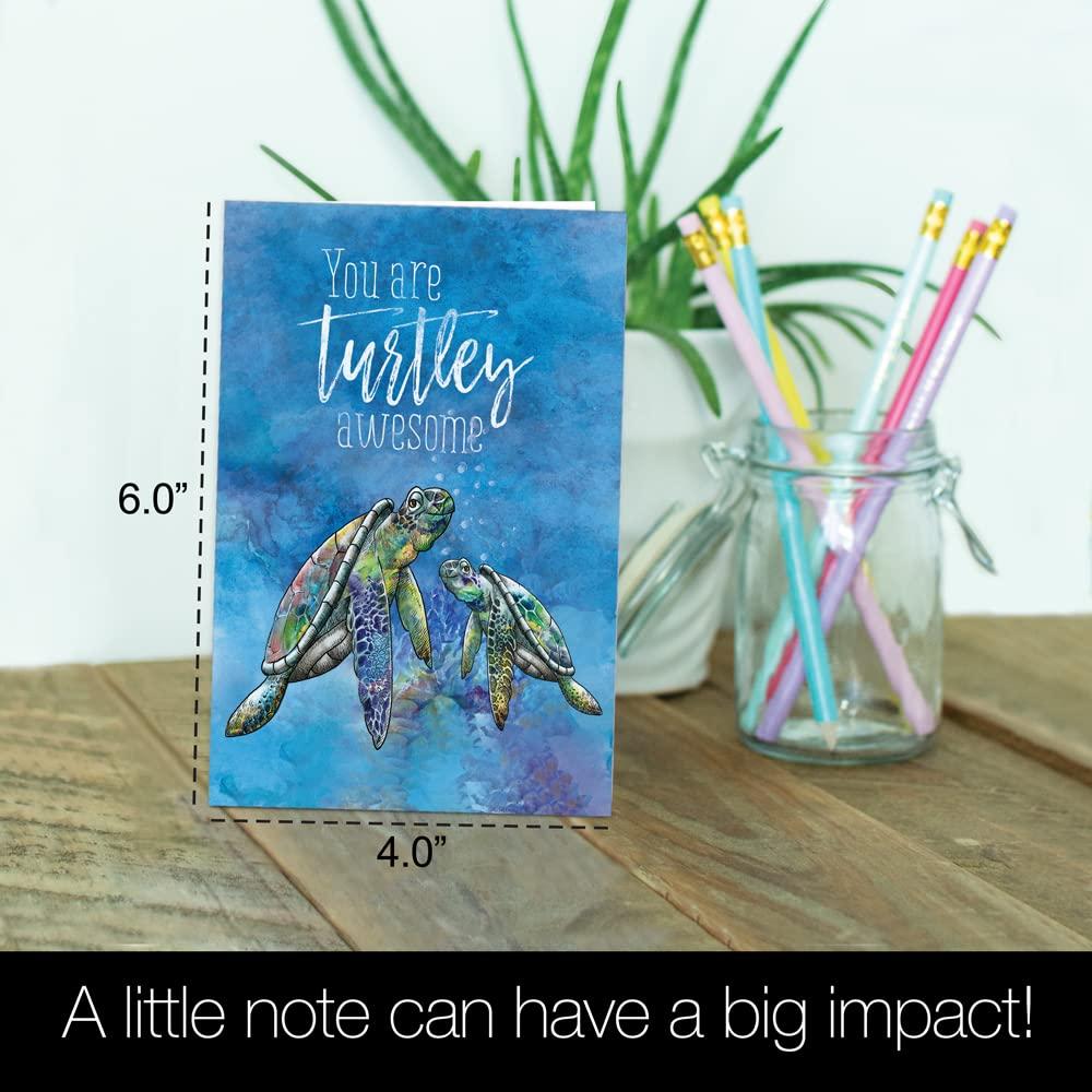 Tree-Free Greetings Tree-Free Greetings - All Occasion Cards - Artful Designs - 12 Cards + White Envelopes - Made in USA - 100% Recycled Paper - 4\"x6\" - Turtley Awesome (FS60010)