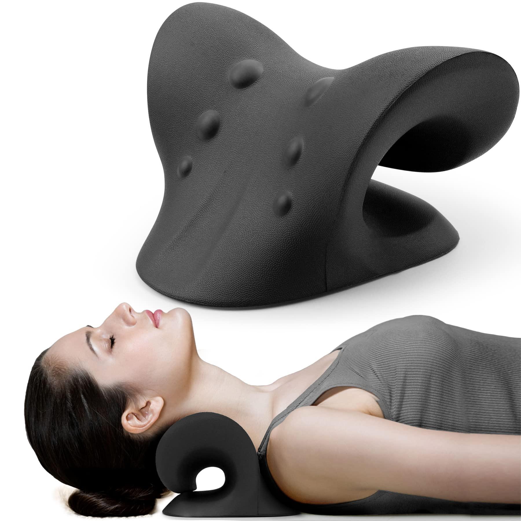 RESTCLOUD RESTCLOUD Cervical Traction Device with Overnight Cervical Neck Traction Pillow for Sleeping, Neck Stretcher for TMJ Pain Relief