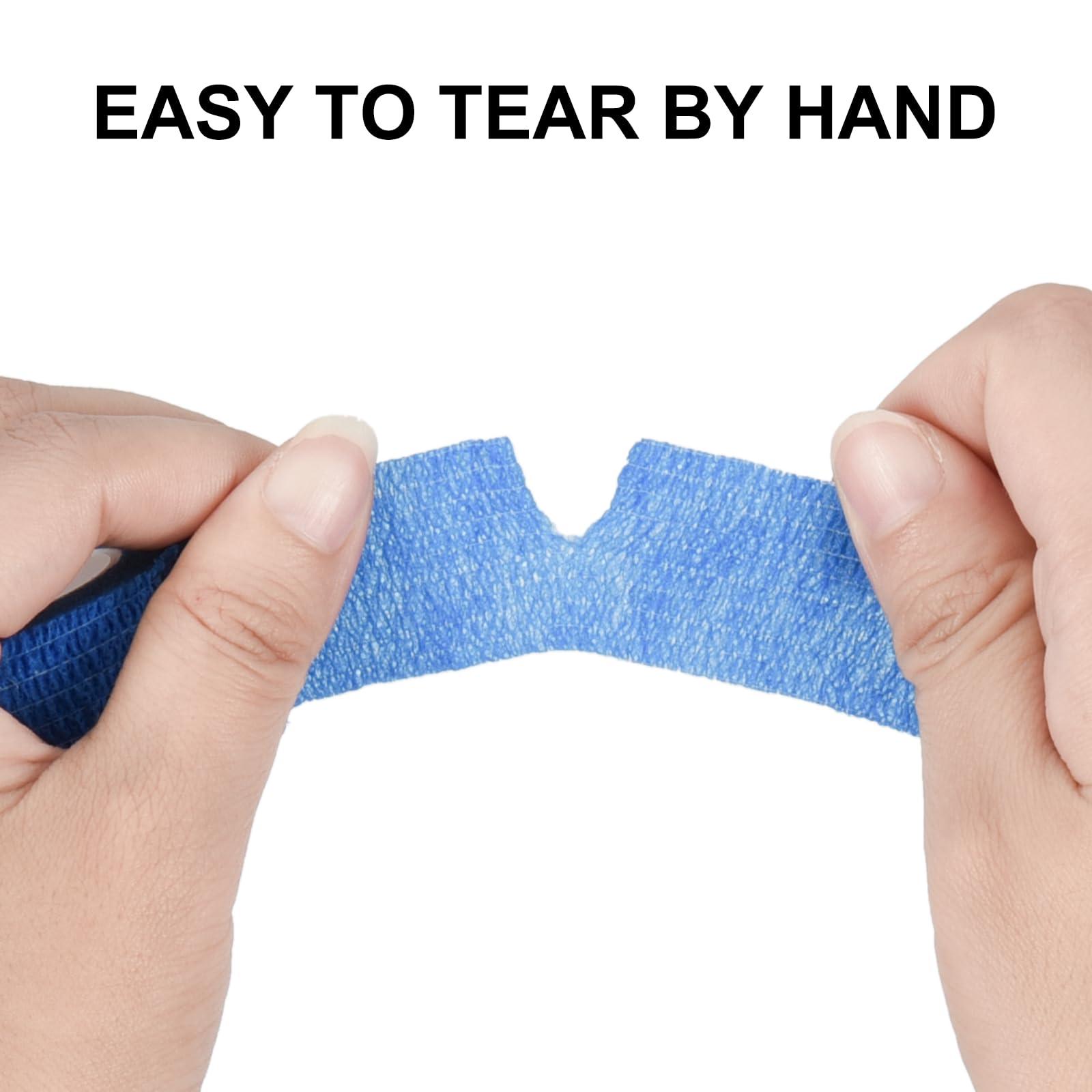 Sagafly 12 Pack Self Adhesive Bandage Wrap 1 Inch Cohesive Bandage Self Adherent Vet Wrap for Dog Pets Elastic Bandage Finger Tape Self Stick Wrap for First Aid Sports Injury Athletic Tape (Mixed Colors)