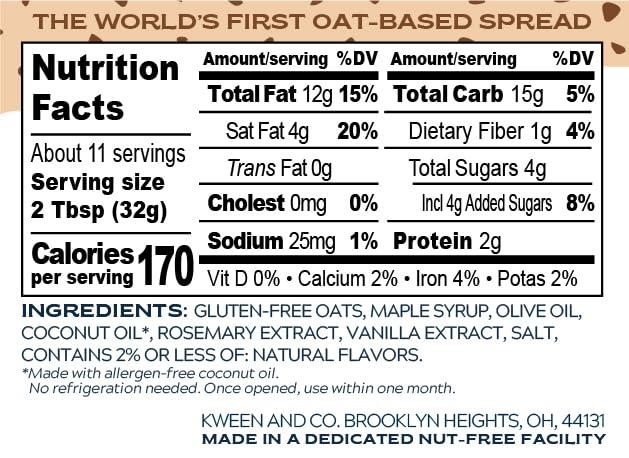 KWEEN Oat Haus Cookie Dough Granola Butter (Chipless) | Peanut-free, Almond (Tree-Nut) Free, & School-Safe (Top 8 Allergen Free) | Sunflower Seed & Cookie Dough Alternative