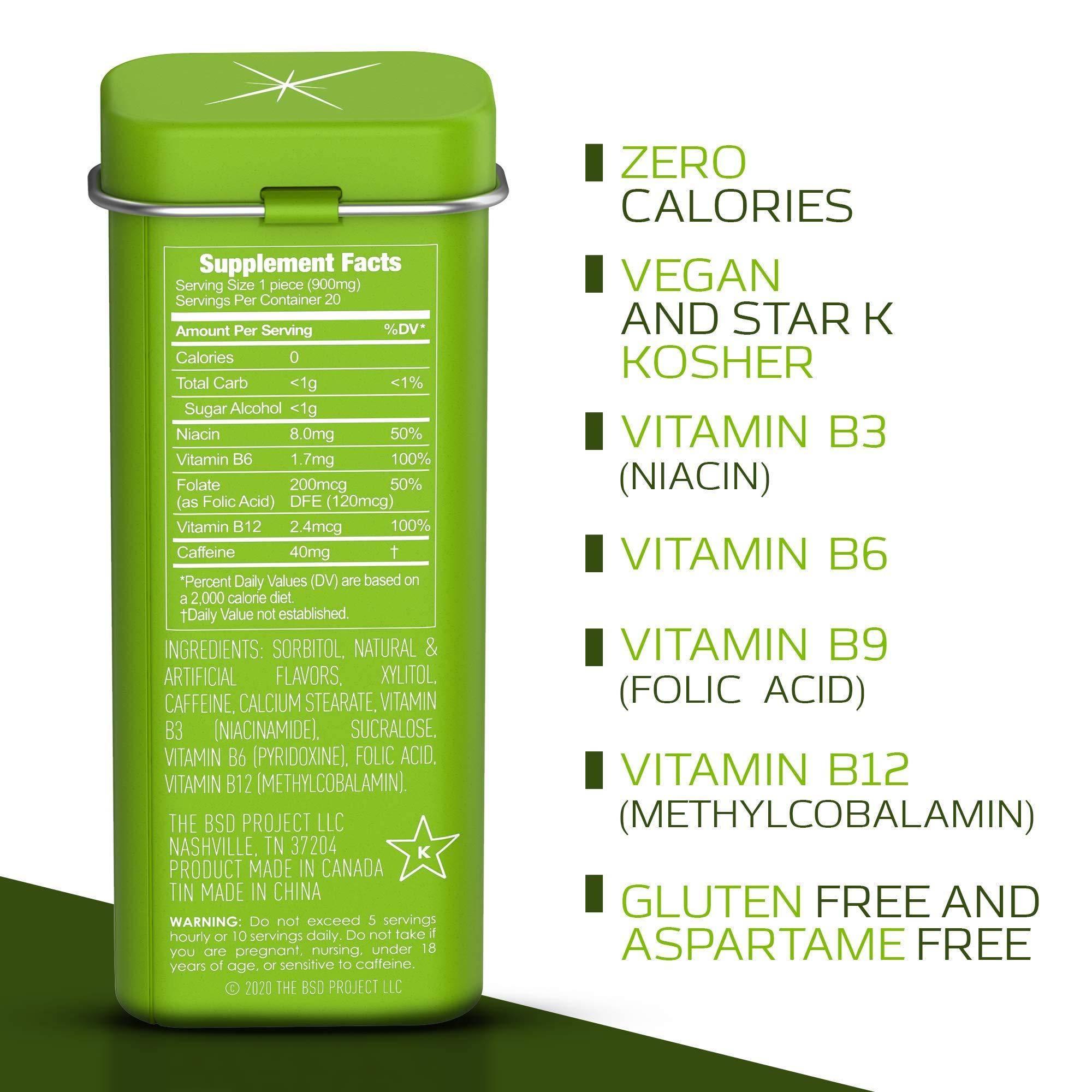 Viter Energy Viter Energy Caffeine Mints (120 Pieces) - 40mg Caffeine, Sugar Free, Vegan Breath Mints, B Vitamin Complex, Energy Caffeine Pills (Spearmint, 6 Pack)