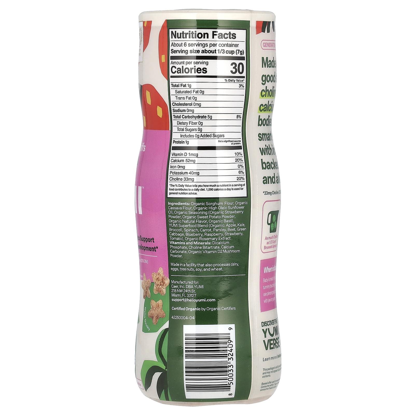 BFYSYO Yumi Organic Strawberry Basil Rice-Free Puffs, 1.5 OZ