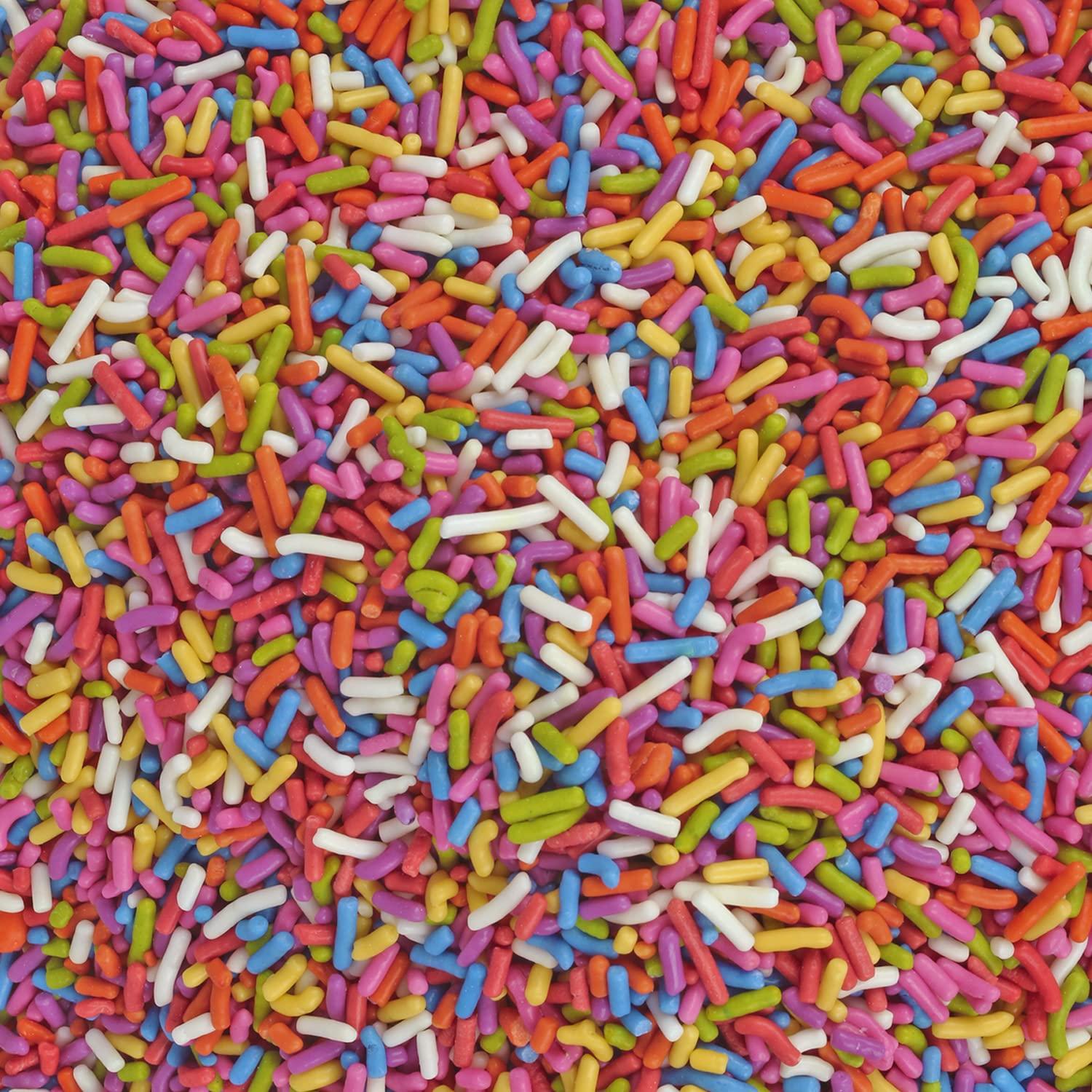 A Great Surprise BULK Natural Rainbow Sprinkles - 18 LB Wholesale Sprinkles - NON GMO, Dye-Free Jimmies - Bulk Sprinkles No Artificial Dye for Cake Decorating - Great for Bakeries, Ice Cream Shops, Catering Large Parties