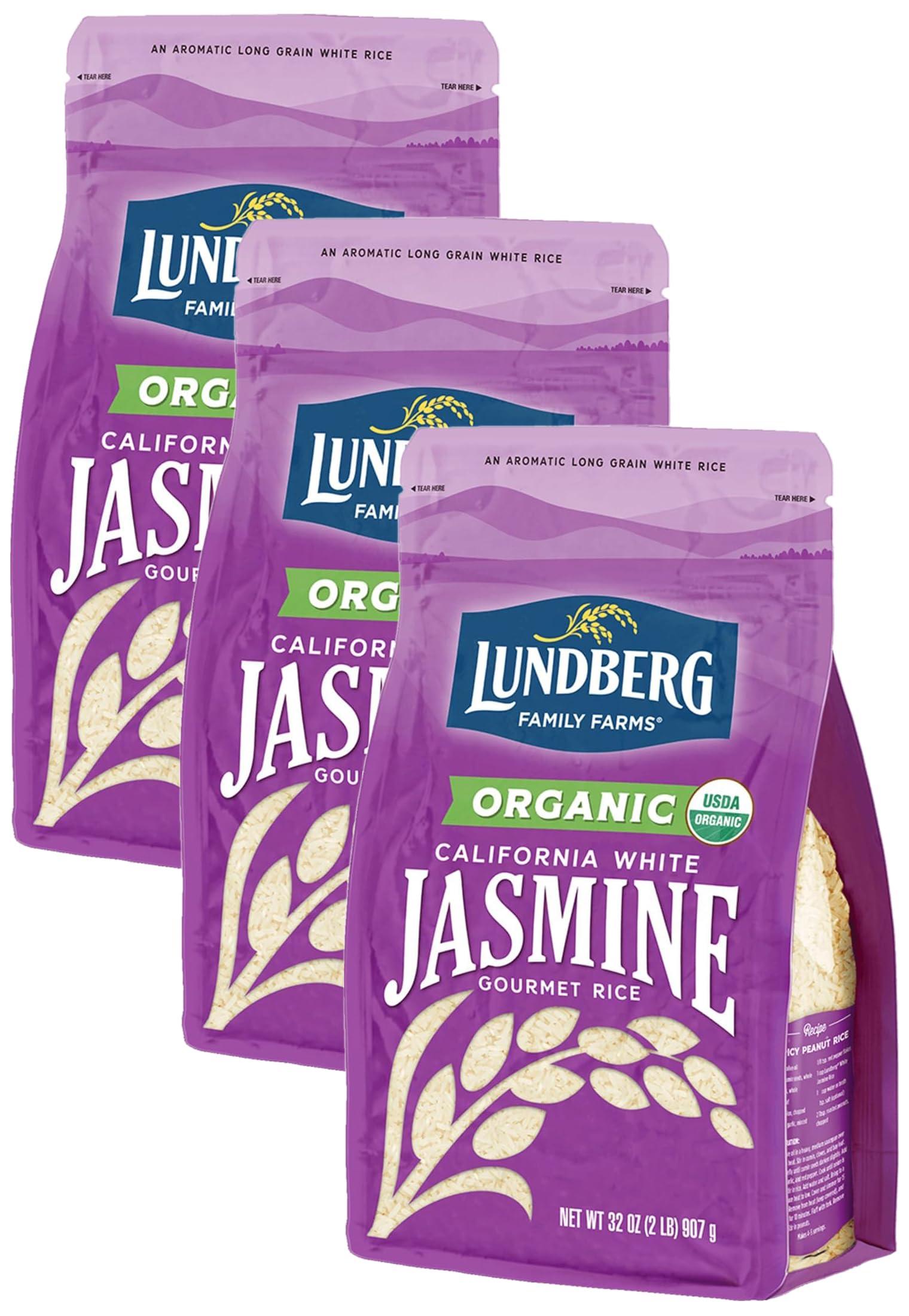 Lundberg Lundberg Family Farms Organic Jasmine Rice, California White, 32 Ounce (Pack of 3)