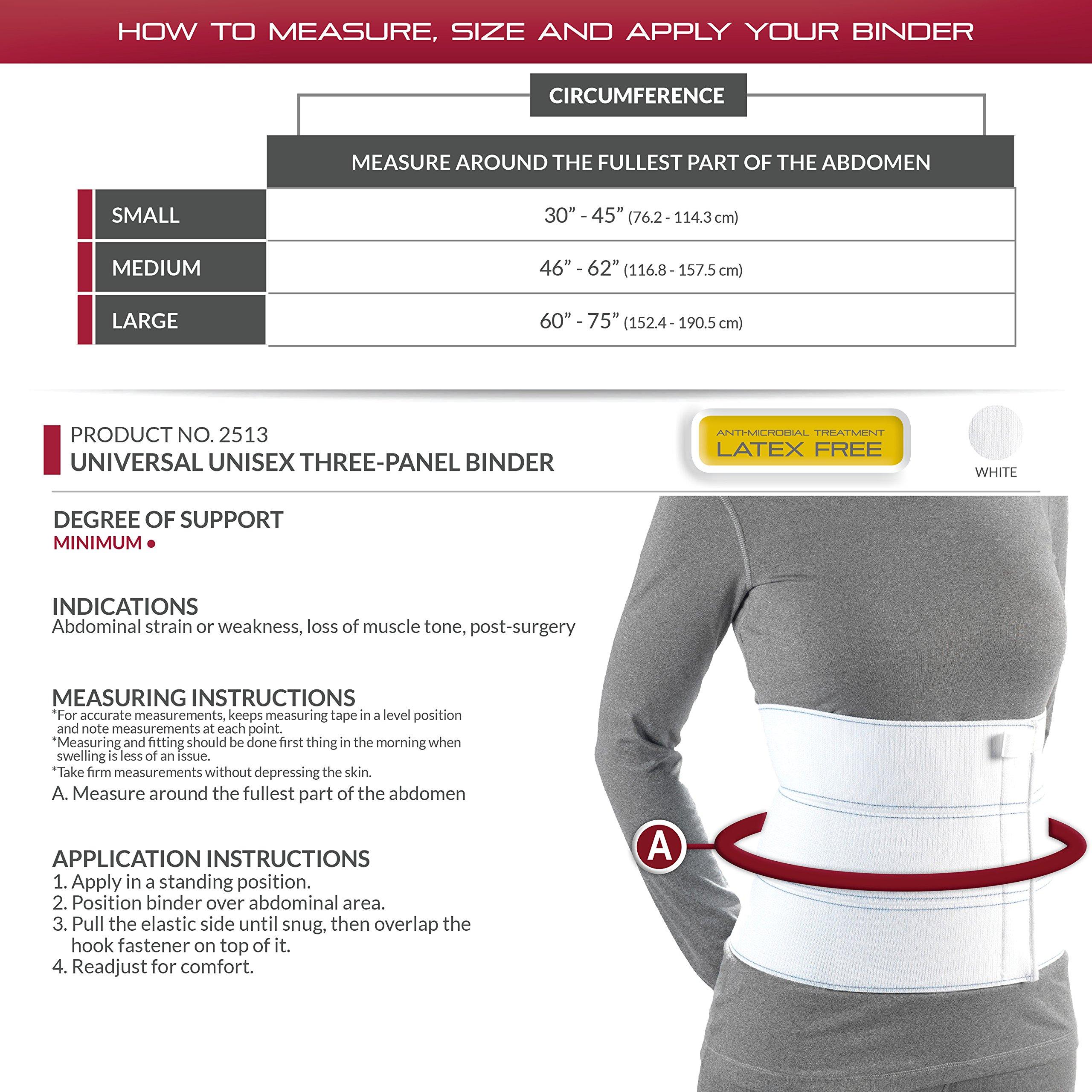 OTC OTC Abdominal Binder, Chest Support Brace, Rib Fracture, Unisex, Three-Panel, White, Small