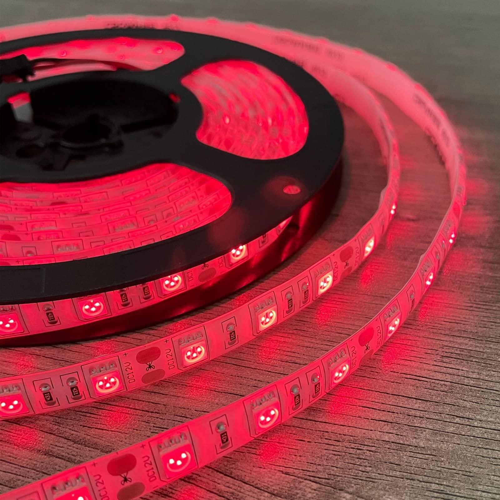 ANSUNTRON ANSUNTRON Near Infrared Light 660nm, 12V Flexible IR LED Strip Light 5050-300LEDs for NIR Red Light Therapy Lamps, 16.4FT-Waterproof