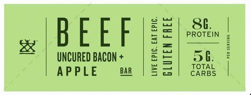 Epic Provisions Epic Beef Apple Bacon Bars, Whole30, Paleo Friendly, 12 ct