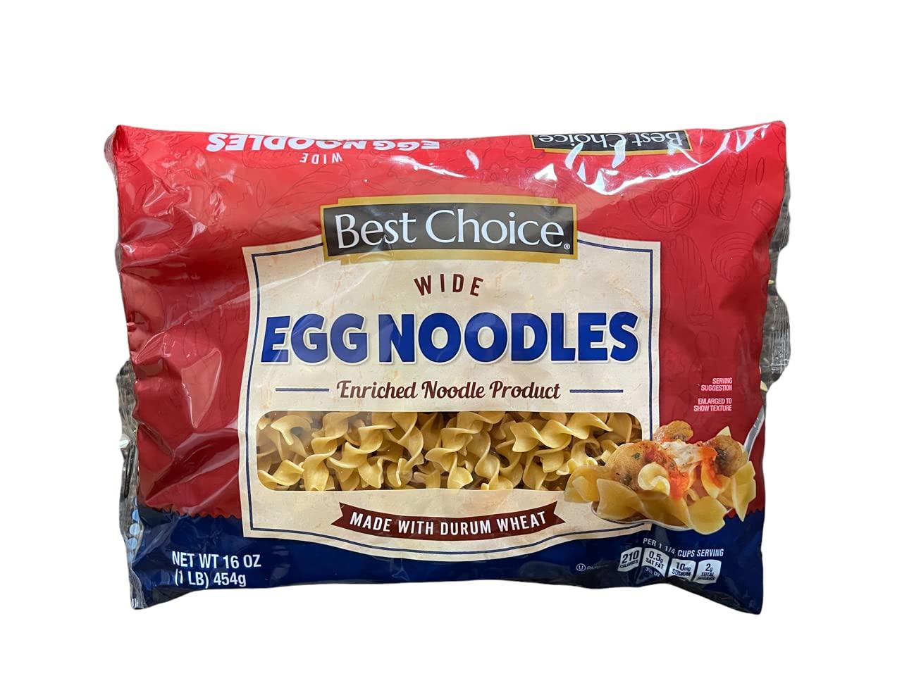 BEST CHOICE BEST CHOICE ENRICHED WIDE EGG NOODLES MADE WITH DURAM WHEAT (PACK OF 4 BAGS)