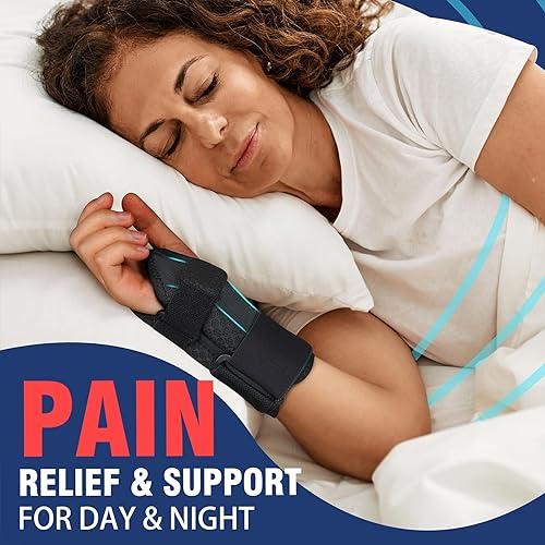 FEATOL FEATOL 2 Pack Carpal Tunnel Wrist Brace For Work With Wrist Splint, Adjustable Wrist Guard Daytime Support For Women Men, Pain Relief For Pregnancy, Typing, Arthritis, Tendonitis, Right Hand Left Hand, Large