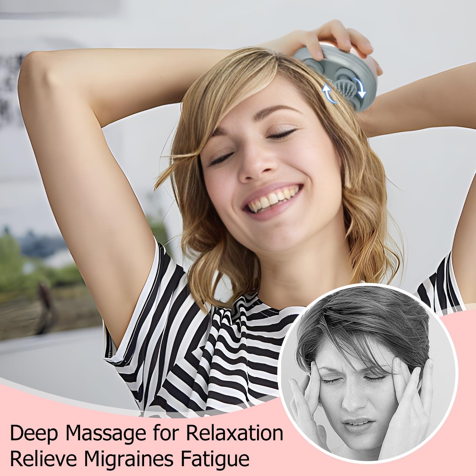 ENBRWAS ENBRWAS Electric Scalp Massager, Promotes Hair Growth,Waterproof Handheld Portable Cordless Smart Scalp Massager, Head Scratcher for Full Body Massage, Deep Clean and Stress Relax.