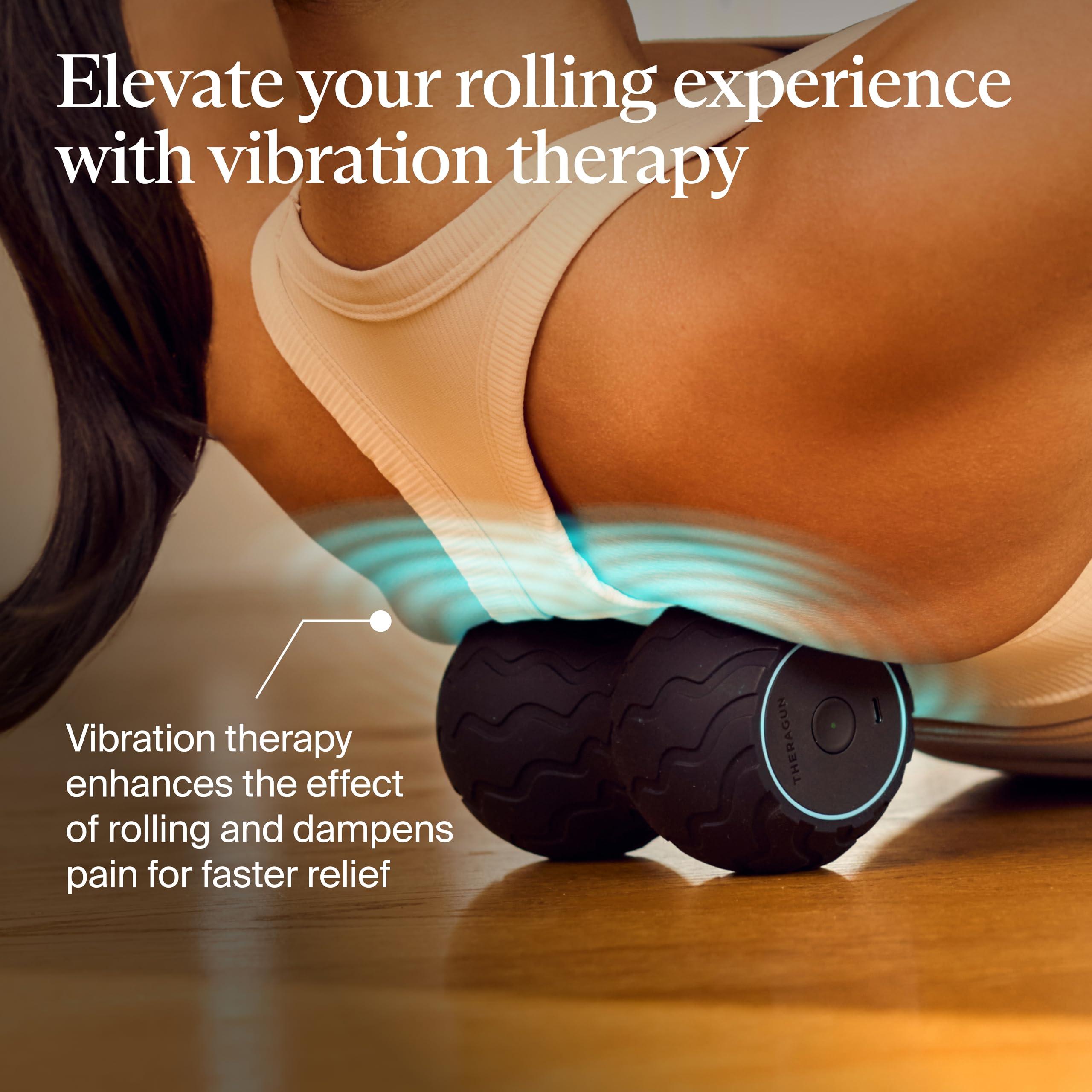 TheraGun Therabody Wave Series Wave Duo - Ergonomically Contoured Foam Roller. Bluetooth Enabled Muscle Roller for Your Back, Neck & Spine with 5 Customizable Vibration Frequencies in Therabody App