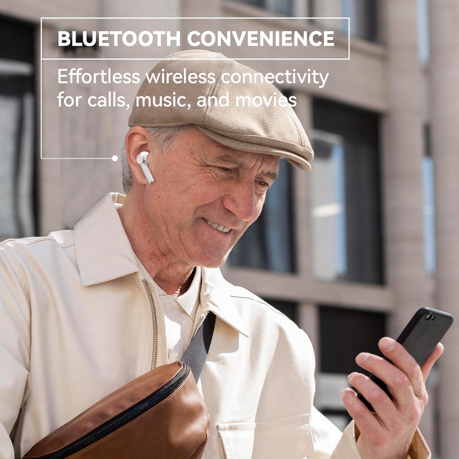 Cearvol Cearvol Diamond X1 OTC Hearing Aids with Bluetooth Customizable App Hearing Test, Streaming Ability, Directional Sound Collection, for Mild to Moderate Hearing Loss, White