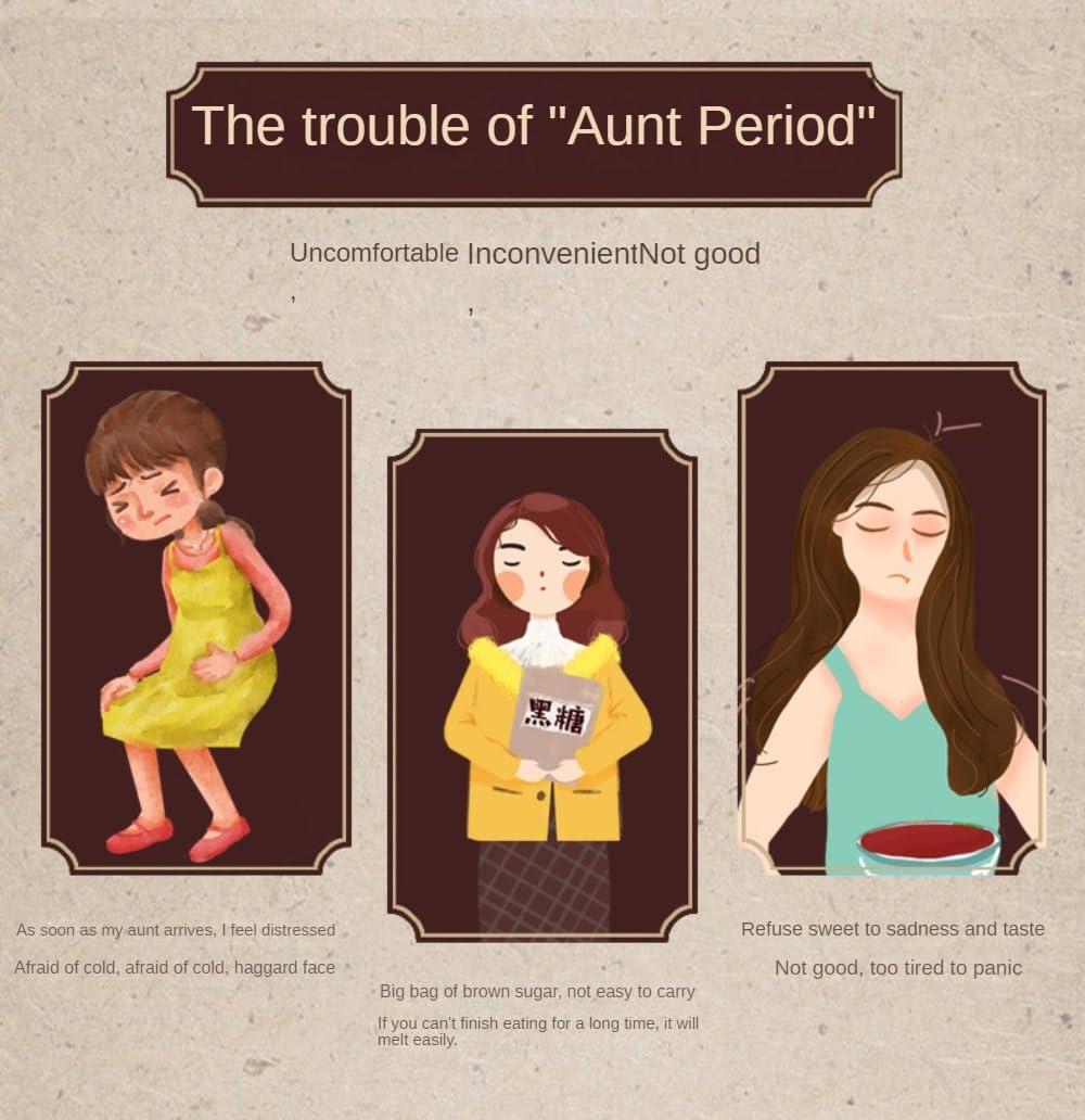 cn herb Natural and Nutritious Red Sugar and Sugar Cane Blocks with 216g - Instant Dissolve Black Sugar Blocks