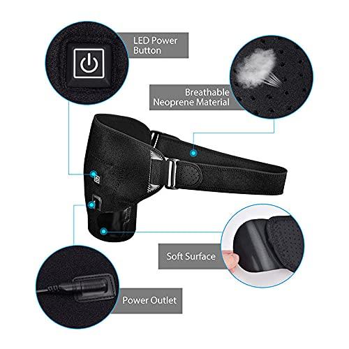 lovelifejoy Heated Shoulder Wrap, 3 Heat Settings, Heating Pad Support Brace for Rotator Cuff, Joint Capsule & Biceps Tendon Injury, Frozen Shoulder, Shoulder Dislocation or Muscles Pain Relief (Black)