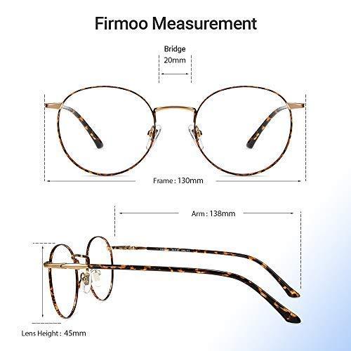 Firmoo Firmoo Blue Light Blocking Reading Glasses 2.0, Anti UV Glare Filter Lens, Tortoise Shell Mental Retro Round Readers for Women/Men