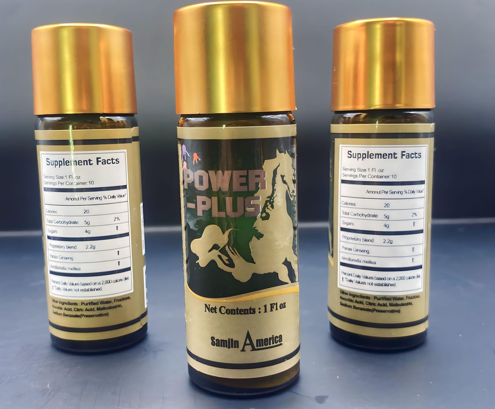 POWER-PLUS Power Plus Extra Strenght/Ginseng Energy Drink. 1oz X 10BOTTLES.