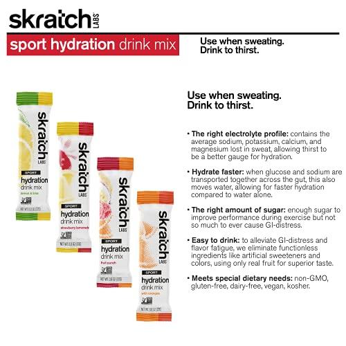 Skratch Labs Skratch Labs Hydration Packets Hydration Drink Mix, Variety Pack (20 Single Serving Packets) - Electrolyte Powder Developed for Athletes and Sports Performance, Gluten Free, Vegan, Kosher