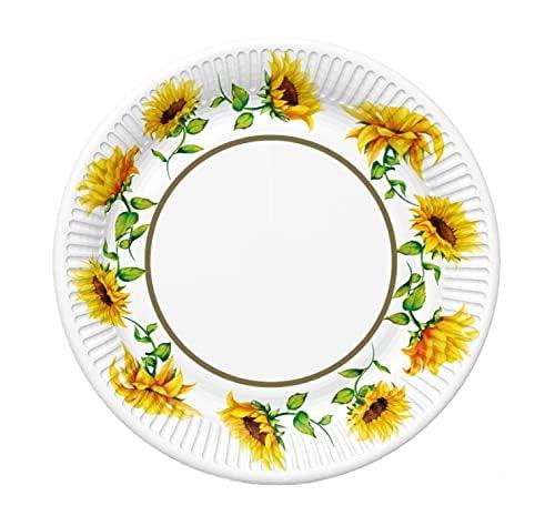 European Excellency Sunflower Paper Plates Dinner SUMMER MADNESS 24pcs , Sunflower Dinner Plates 9 inch, Sunflower Party Plates, Sunflower Plates, Disposable Plates, Eco Friendly Plates, Birthday Plates, Sunflower Party