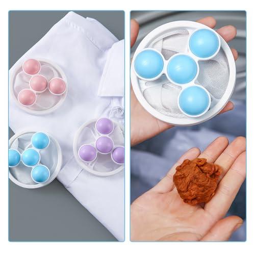 AIIONP Floating Hair Filtering Mesh Removal, Lint Catcher for Washing Machine, Reusable Washing Machine Hair Filter Laundry Pet Hair Catcher Pet Dog Cat Hair Remover for Laundry (Purple*3)