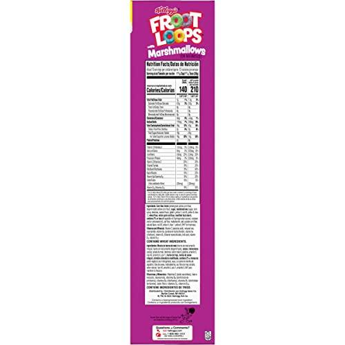 Froot Loops Froot Loops Breakfast Cereal with Marshmallows, Fruit Flavored, Breakfast Snacks, Family Size, Original with Marshmallows, 17.7oz Box