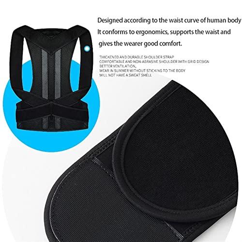 NEWCES XS-5XL Large Size Posture Correction Belt Back Support for Student Teenagers Men Women Pain Relief Waist Trimmer Belt Shoulder Lumbar Support Breathable Back Brace ( Color : Black , Size : XXXXL/XXXXL
