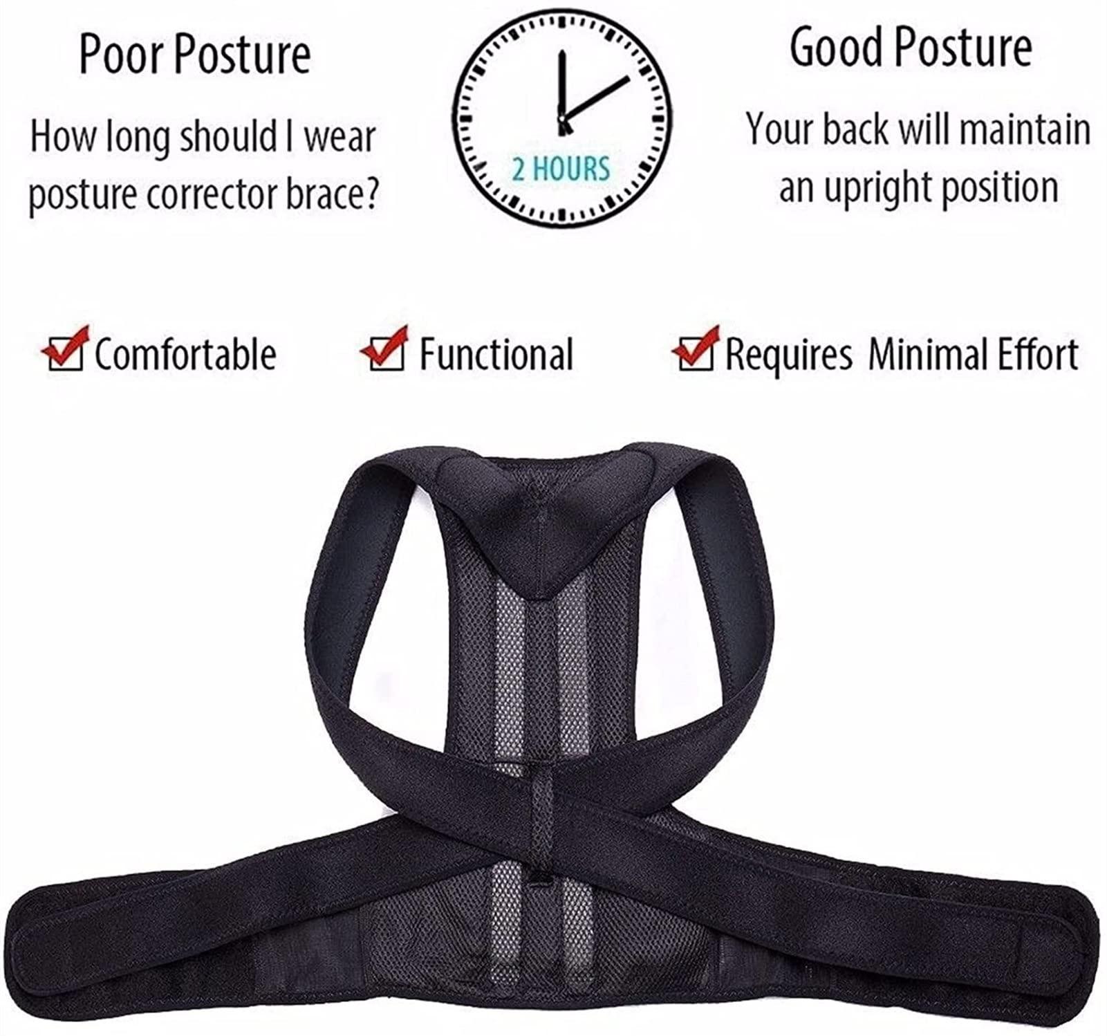 SJHY Posture Corrector Shoulder Support Back Brace,Providing Pain Relief for Neck, Breathable Fabric Lumbar Support Brace Back Posture (Size : Medium)