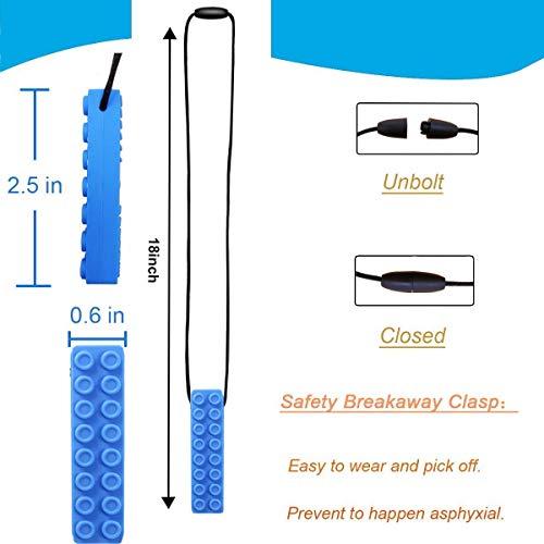 GNAWRISHING Chew Necklace by GNAWRISHING, 5 Pieces Sensory Chew Necklaces for Kids with Autism, ADHD, SPD, Chewing, Oral Motor